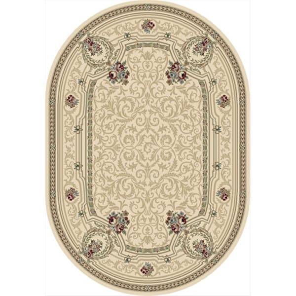 Dynamic Rugs Ancient Garden 5 ft. 3 in. x 7 ft. 7 in. Oval 57091-6464 Rug - Ivory ANOV69570916464 - main